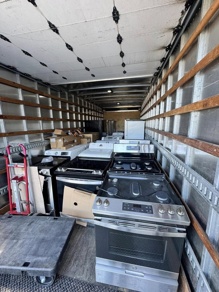 The box truck loaded and strapped for delivery day across Corpus Christi and the Coastal Bend.