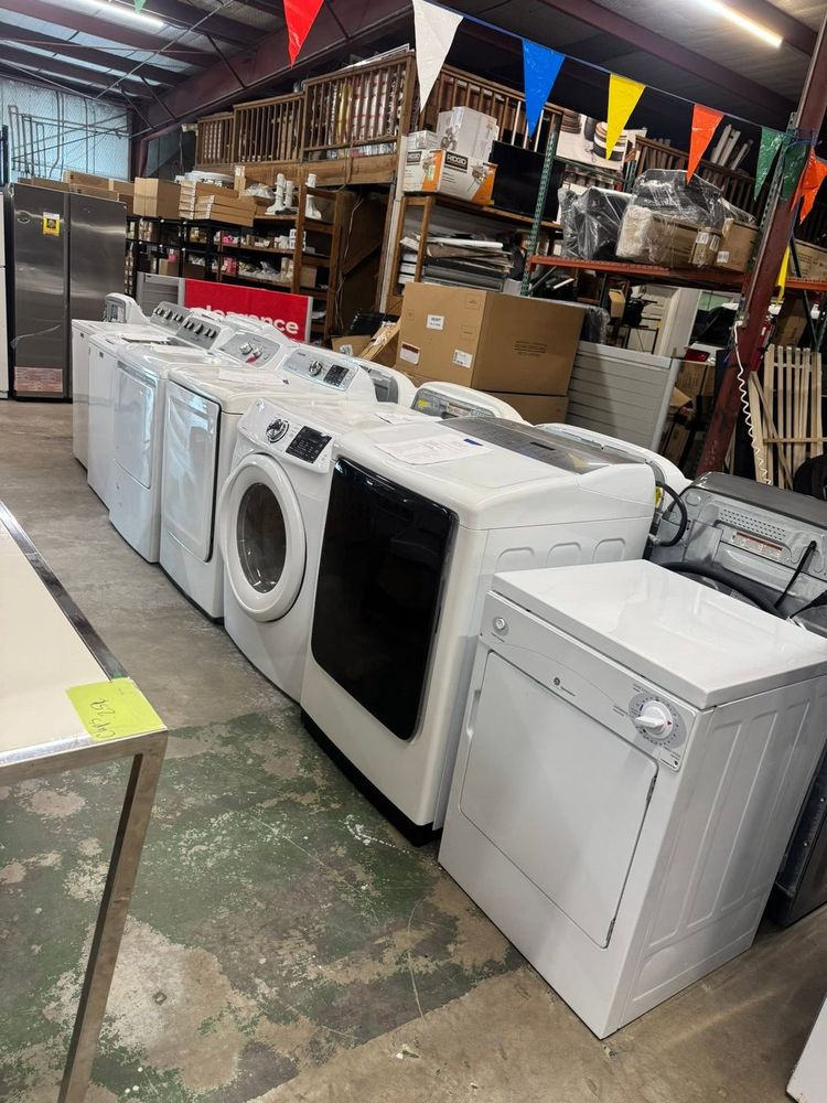 Washers and dryers ready to go home today. Delivery, installation and haul-away are available.